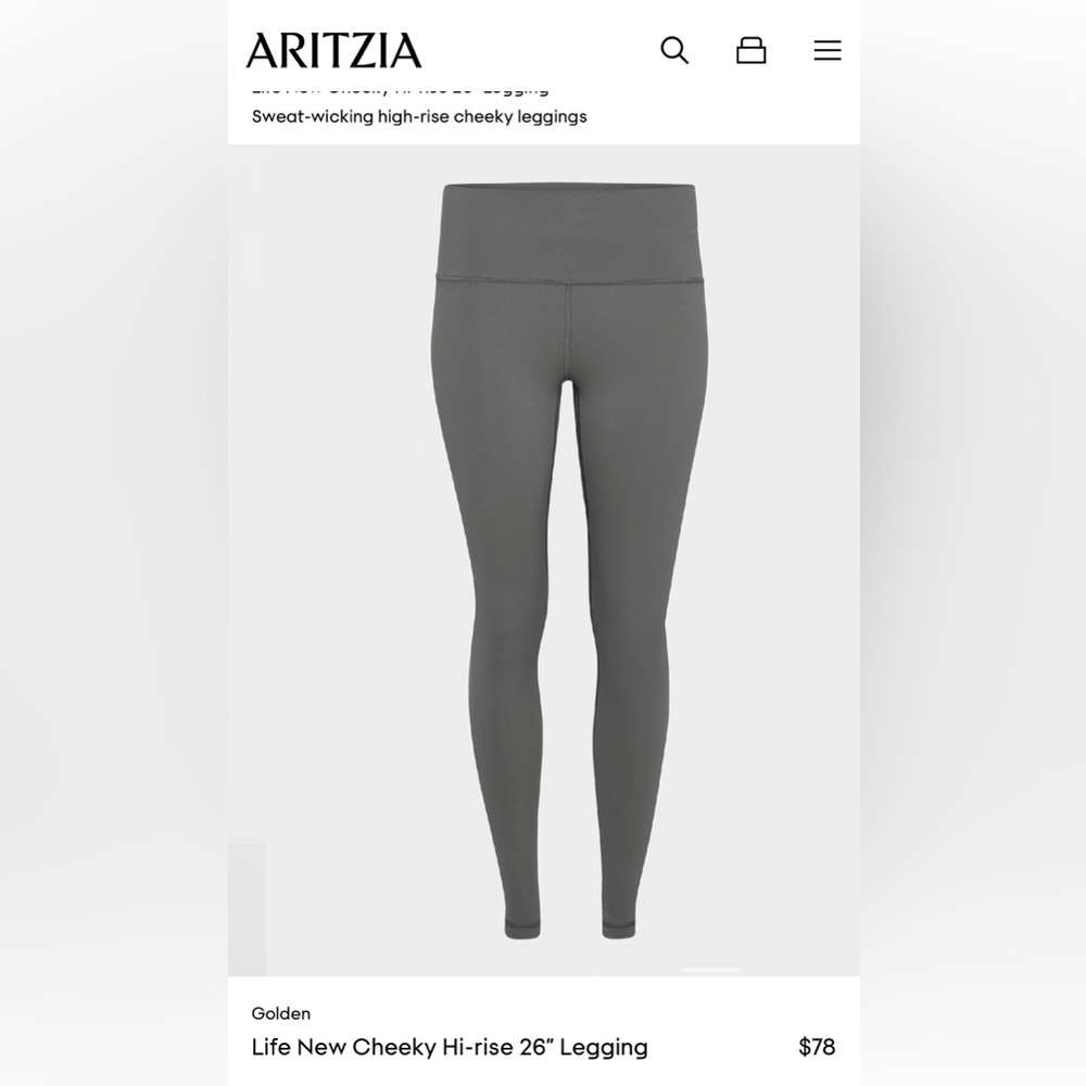 ARITZIA NEW CHEEKY Gray High-Waisted Leggings